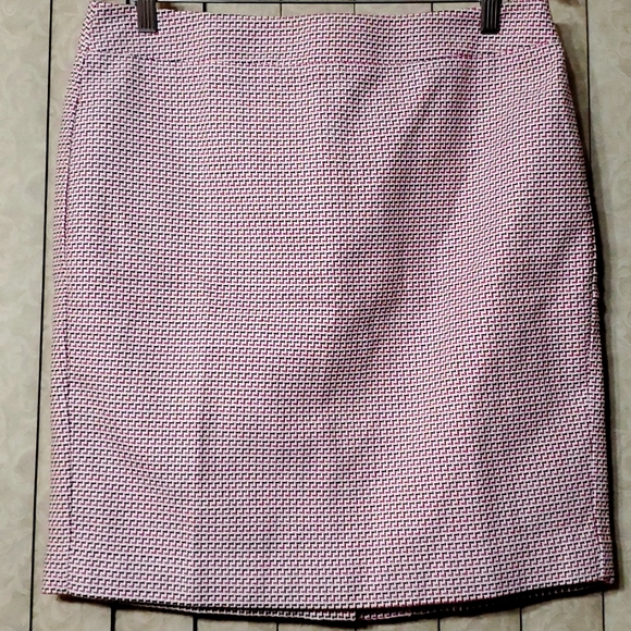 AnnTaylor Plaid Pencil Midi Skirt 12P Pink - Picture 1 of 6